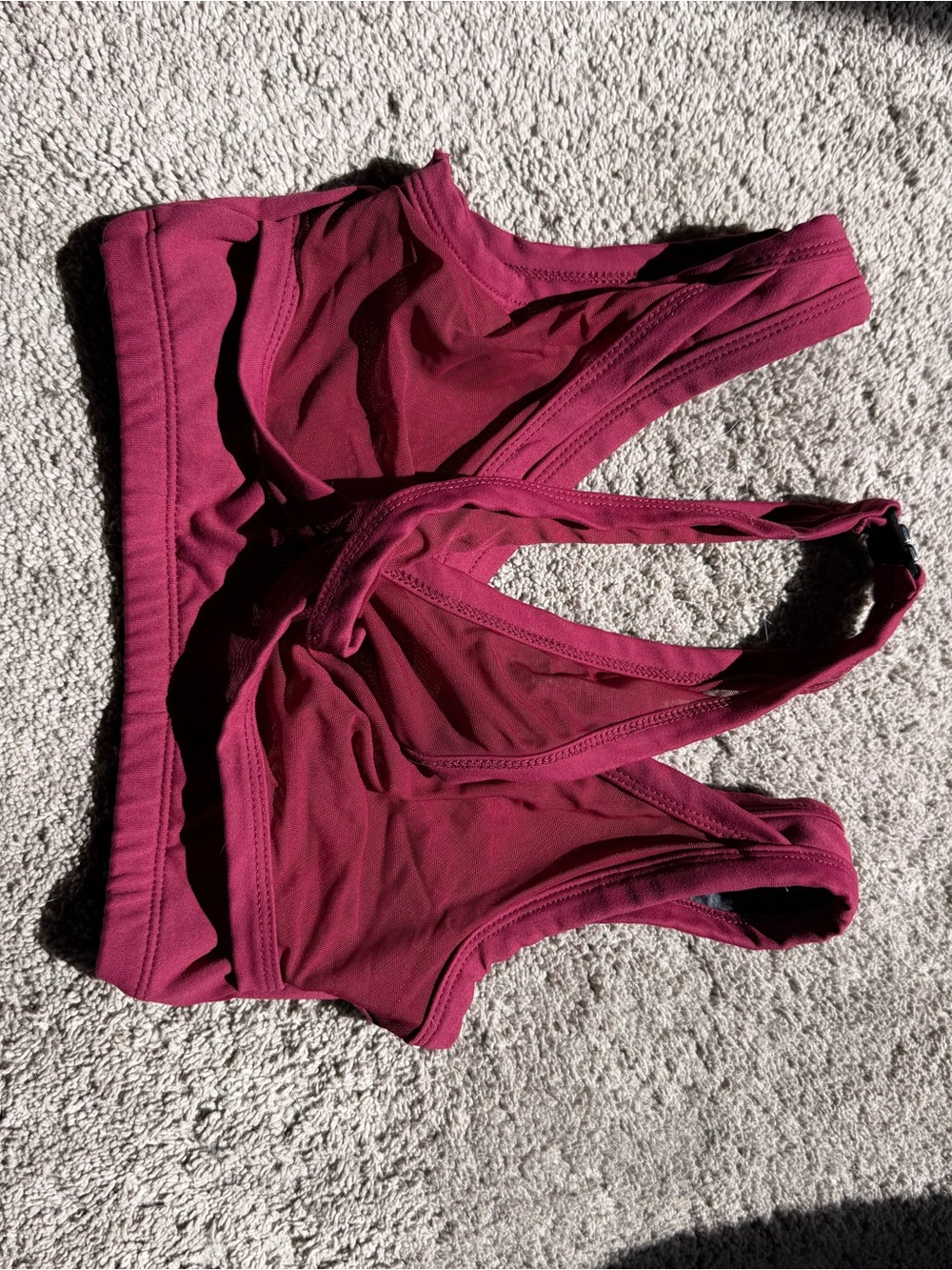 Crisscross Seamless Bralette in Deep Raspberry - Picture 3 of 6